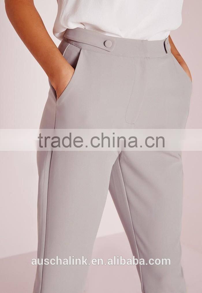 hot sale girls grey chic cigarette pants low price