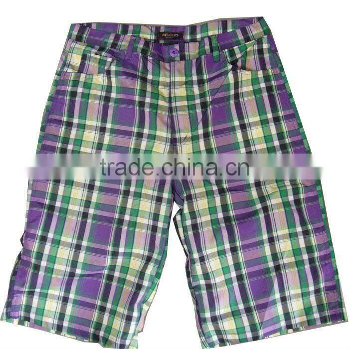 2012 fashion style men plaid beach shorts|board shorts