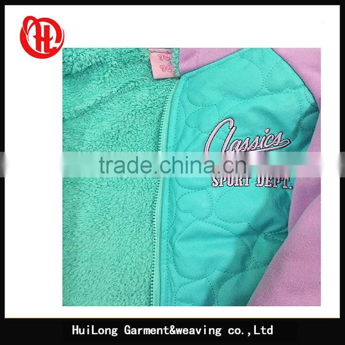 OEM garment Pu fleece hood apparel girls sets clothing