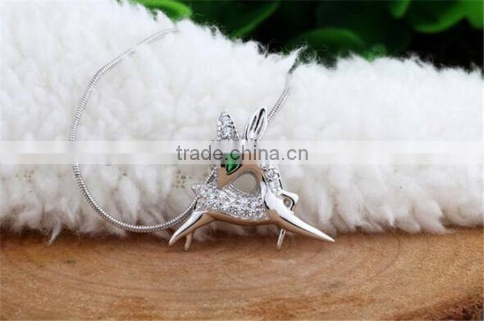 deer shape zircon pendant 925 sterling silver pendant jewelry