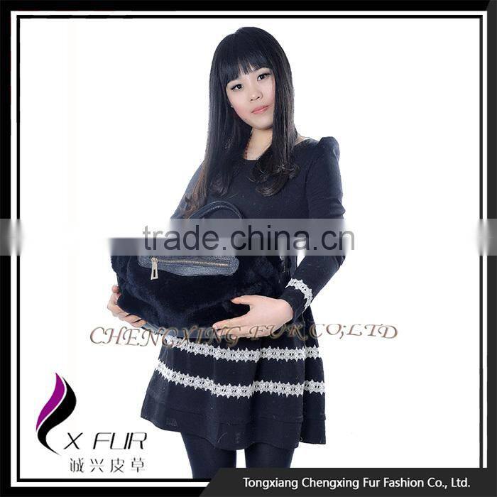 CX-H-42B Ladies Rex Rabbit Fur Sheepskin Fashion Bags Handbags