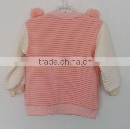 cool baby girls little bear faux fur pink and white coat for winter