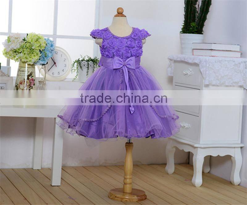 MGOO New Custom Wholesale Stock European Style Baby Kids Princess Wedding Dresses Children Christmas Party Dress