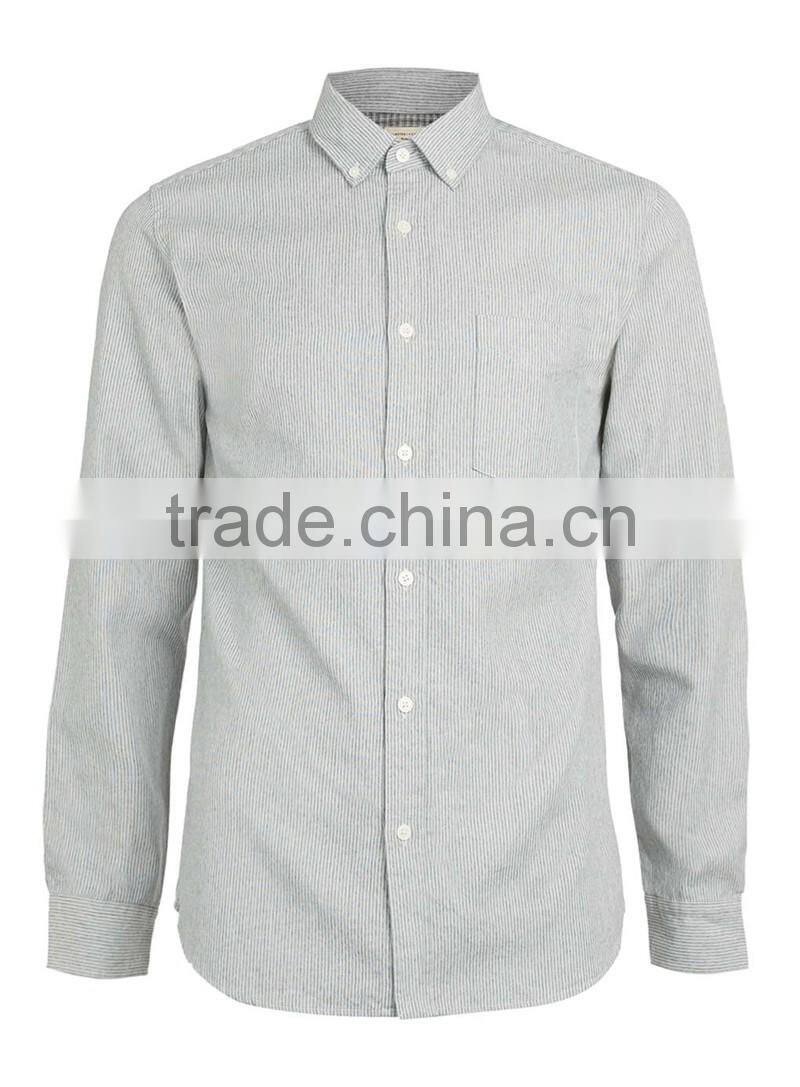 stripe slim fit long sleeve dress shirt with collar button