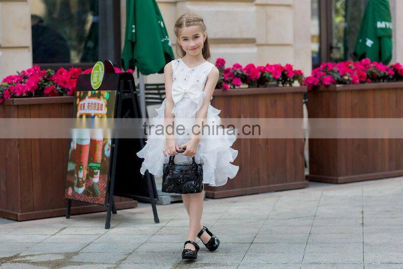 hot sale Net fabric ball grown dress for baby girl summer dress for girl ruffle skirt sleeveless