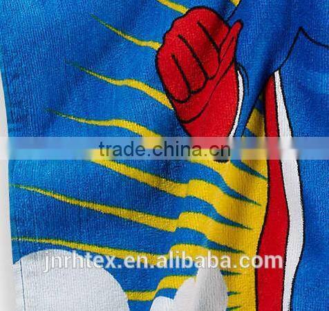 Kids printed superhero hooded beach towel in multi color,wholesale cotton beach towels printing