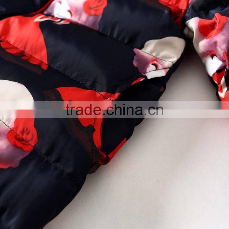 OEM new style fashion ultralight girl printing waterproof duck down feather jacket