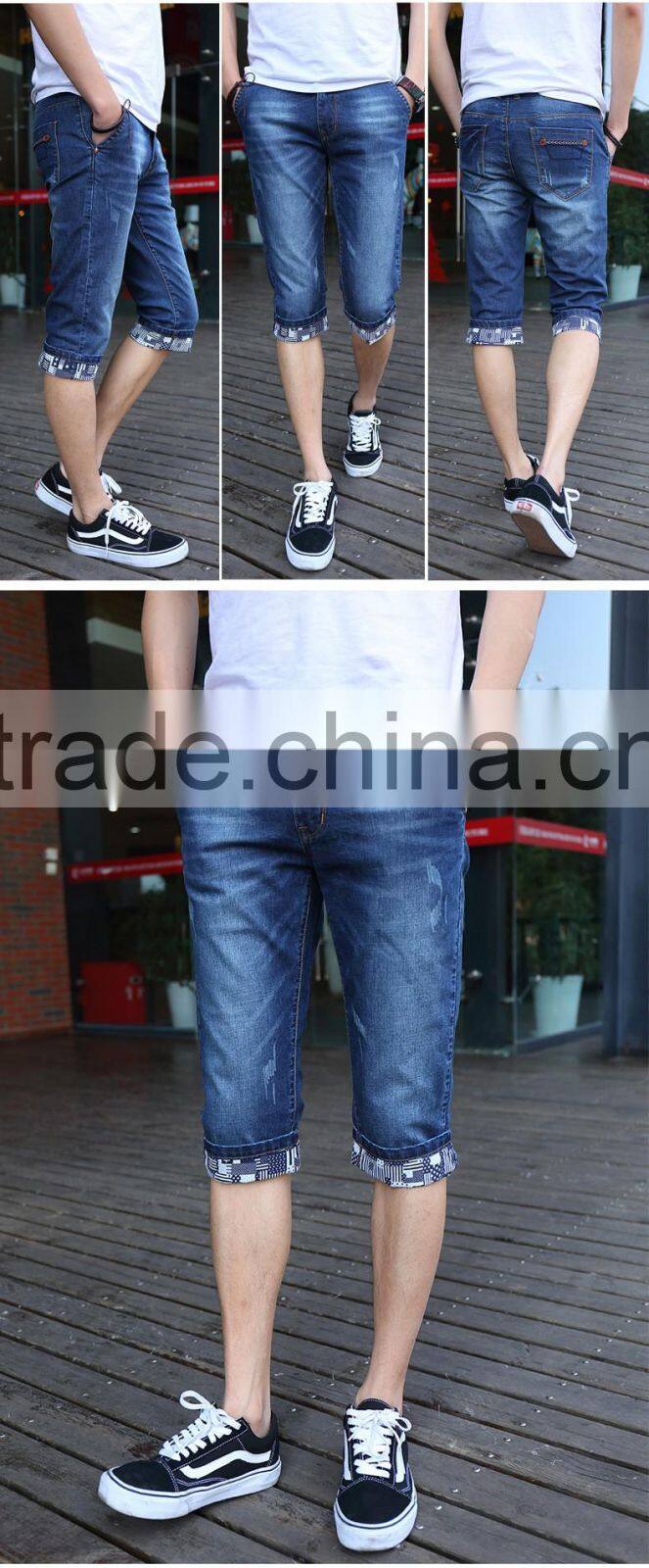 Short Pants Slim Straight Leg Design Men Jeans