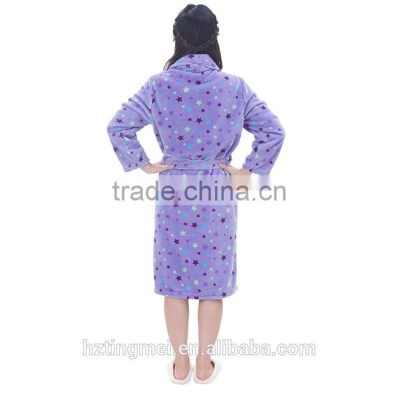 Dream star women coral fleece heated dressing gown fabric