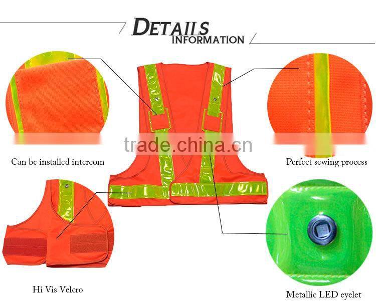 Nice material LED shirt vest high visibility safe for night cleaning