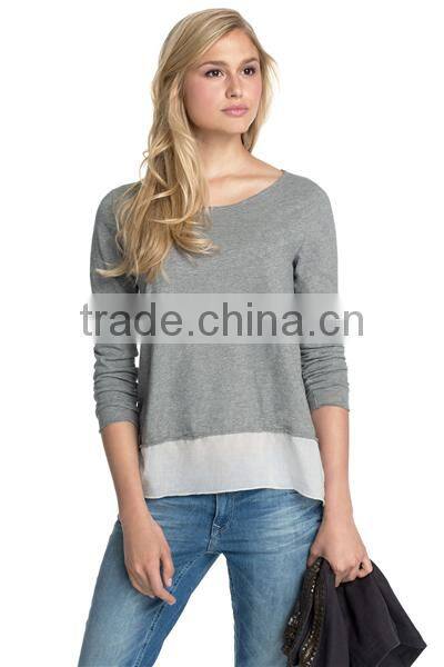 Plain Long Sleeves Casual Wear Tee Shirt Blank