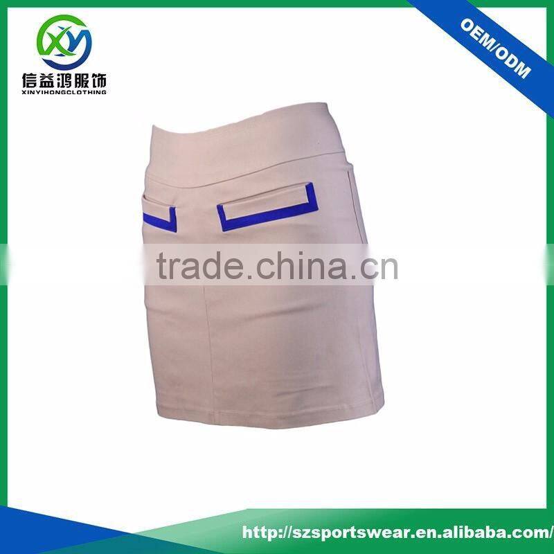 Top Quality Ladies golf wear /tailored fit golf skirt with customized logo