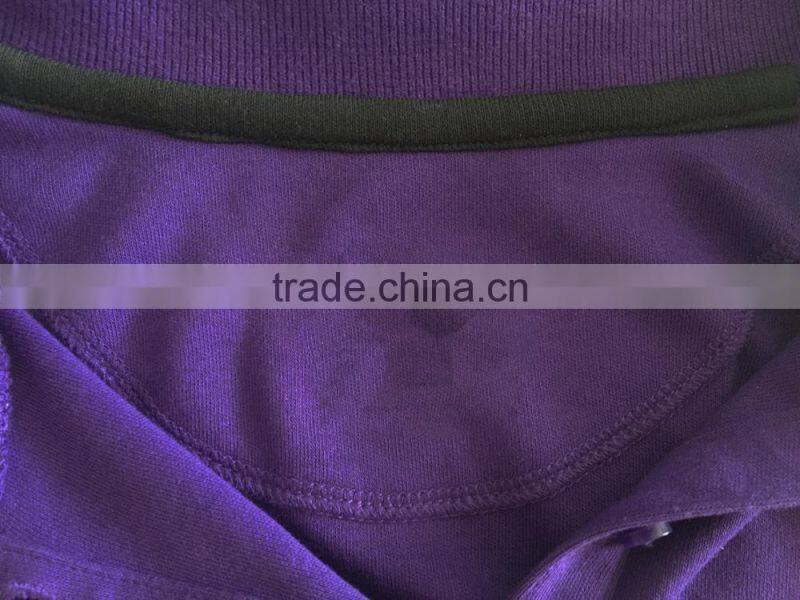 100% cotton girls school uniform purple short sleeve polo shirt