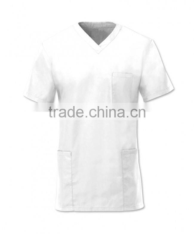 Hot sale 2017 stylish Unisex Lightweight Scrub with pocket hospital Medical uniform nursing tunic custom designs