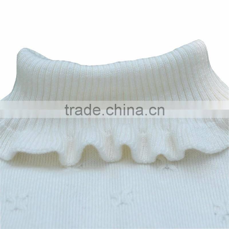 Girl High collar 100% Cotton Fashion Knitting Sweater Pullover