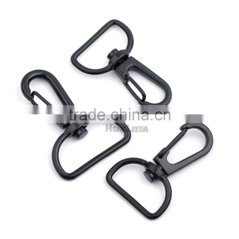 25mm/20mm 1&0.75 inch Matt Black enamel Alloy Swivel Clasps Snap Key Hooks DIY Key Chain Ring HK-022