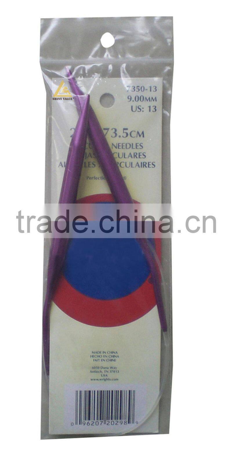 Colorful Dark Purple Plastic Heavy Knitting Needle
