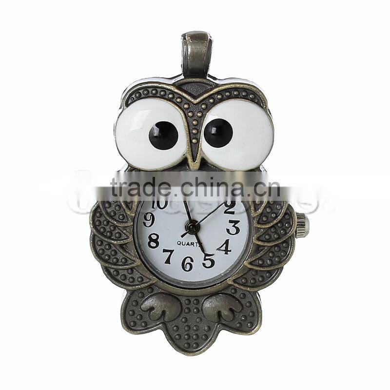 China Watches Face For Pocket Watches Necklace Pendants Owl Halloween Antique Bronze Battery Included 4.5cm x 3.1cm1 Piece