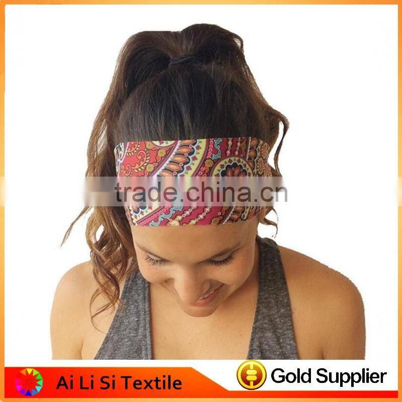 Custom Printed Turbans Ladies Crochet Flower Turbans Grils Fashion Turban Headband