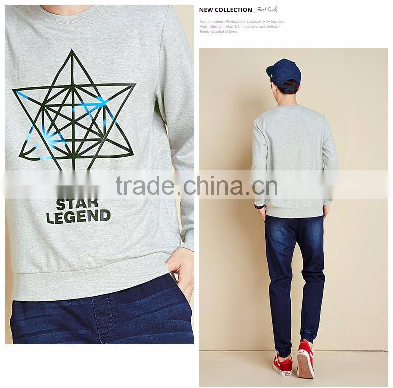 2016 Autumn Sweatshirt Men's Crewneck Long Sleeve Pullover Sweatshirt,Wholesale Casual Crewneck Printed Pullover Sweatshirts