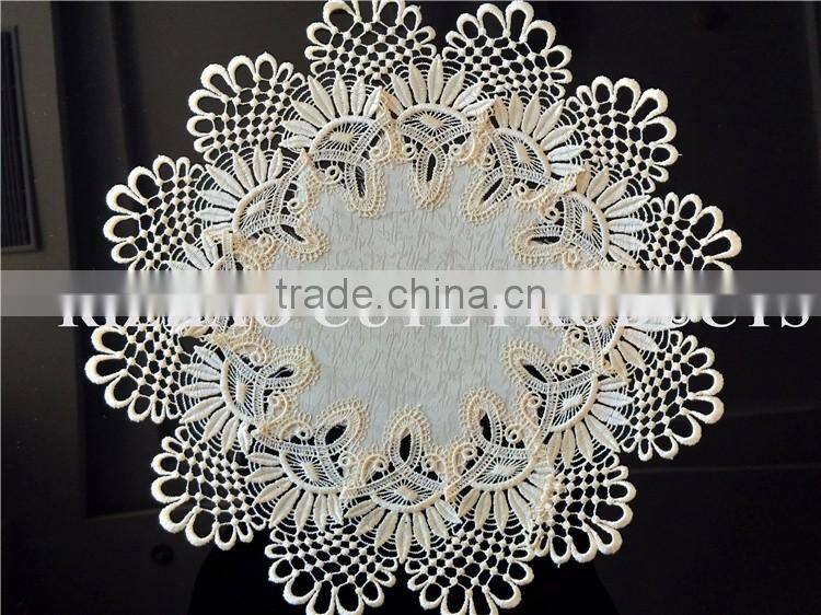 White Lace Round Rectangular Placemats and Coaster