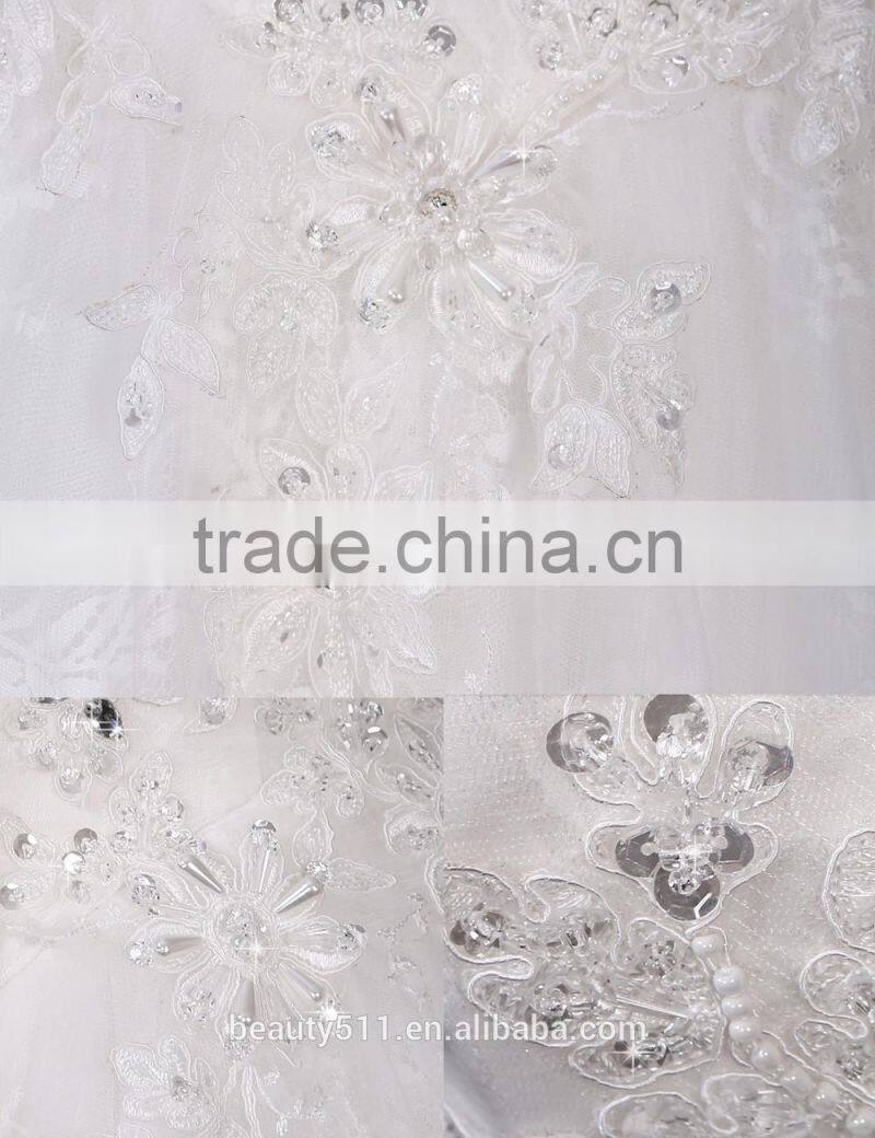 2017 Hot Sale Bridal Wedding Dress Bridal Gown Zipper chiffon sleeveless prom wedding dress Mermaid Lace wedding dress F13501