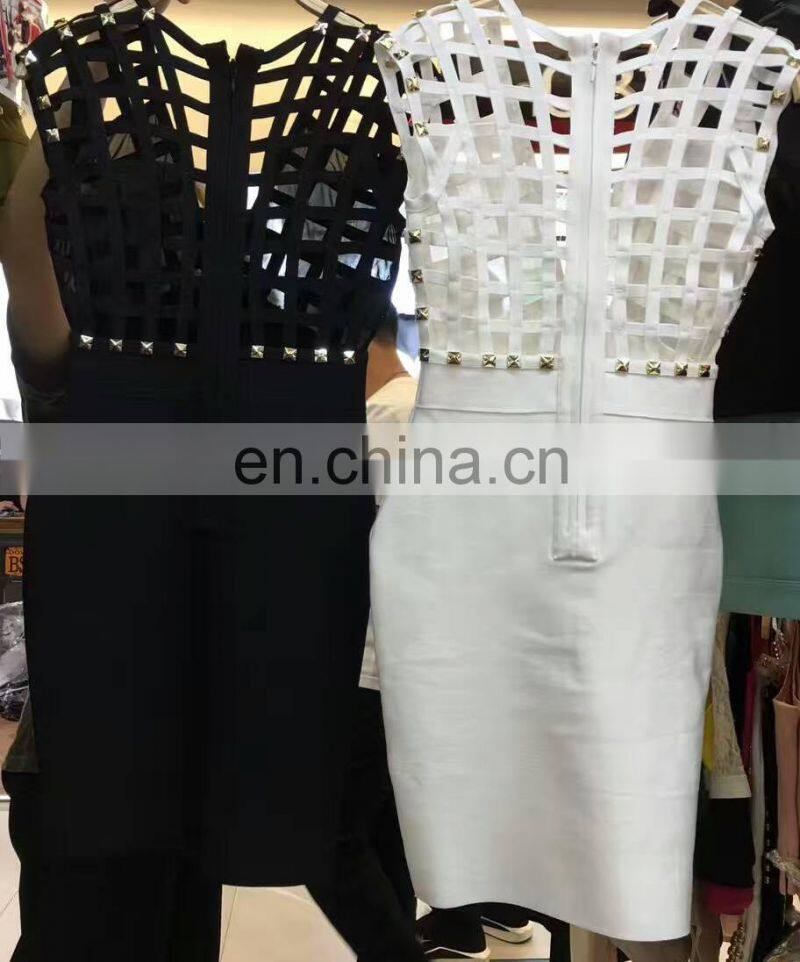 Women Sexy Sleeveless Deep V Hollow Out Cocktail Clubwear Party Mini Bandage Bodycon Dresses