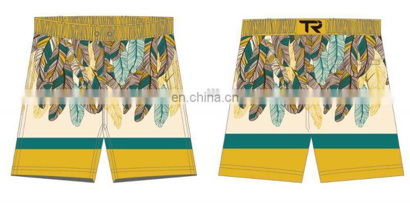 Custom Design Mens Sublimation Printing Factory Supply Elastic Surf Boardshorts Branded