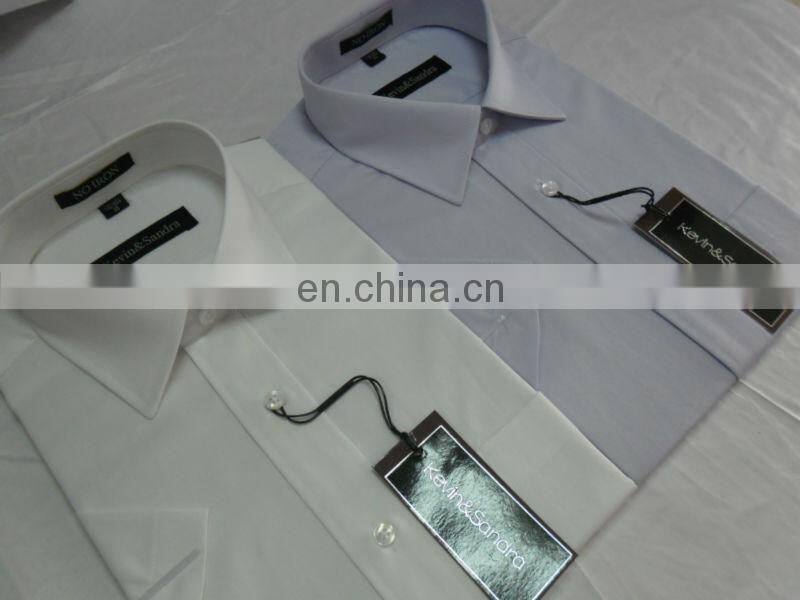New Fashion White Color 100%Cotton Men Dress business Short Sleeves Shirts FYST06-L