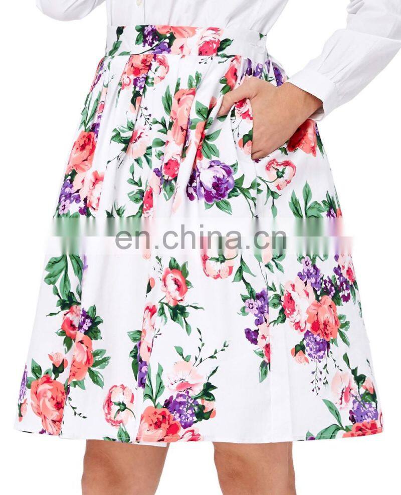 19 Colors ! Grace Karin Cheap Occident Short Retro Vintage Floral Print Cotton Skirt CL6294-3#