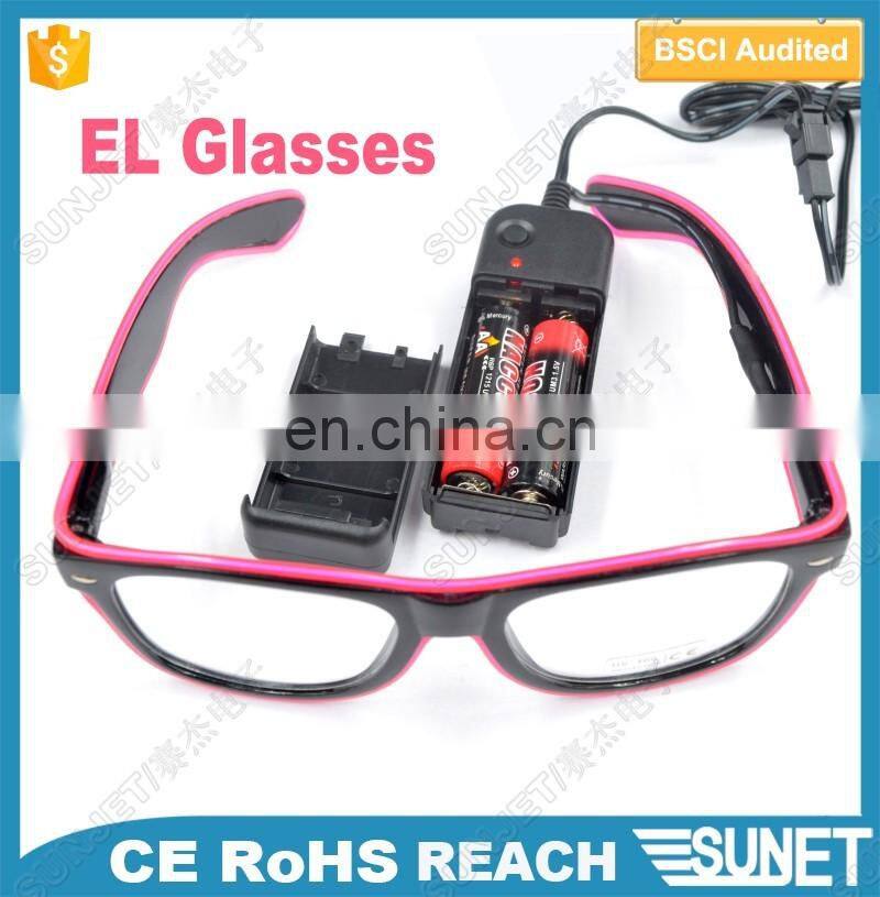 Halloween parade custom logo glow party LED EL wire glasses sunglasses