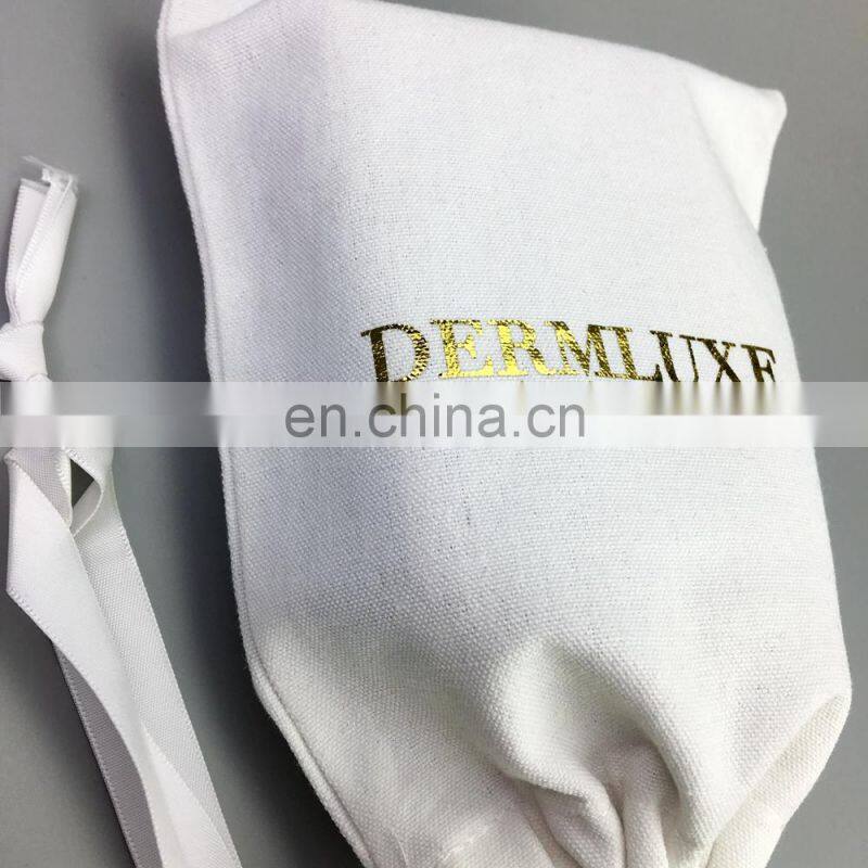 custom gold logo drawstring pouch bags dust bag with two strings