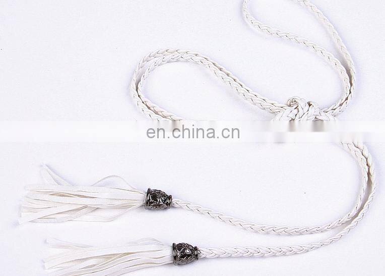 High Quality Beaded Tassel waist belt wiht artistic leather weave belt