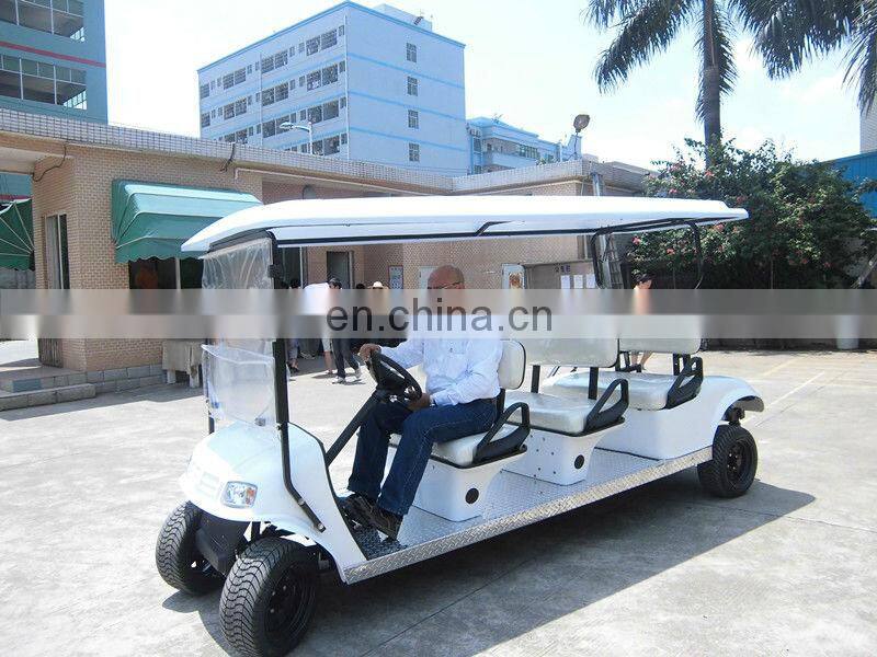 Airport 6 passenger electric golf cart shuttle for sale (AX-B9), Including roof, windshield, batteries and charger