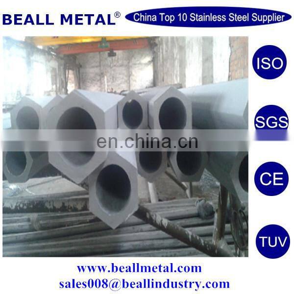 prime quality cold drawn 304 316L 310S 316Ti 321 hexagonal steel tube manufacturer