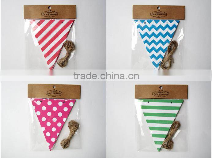 custom printing paper party flag banner maker for birthday wedding decoration hang up