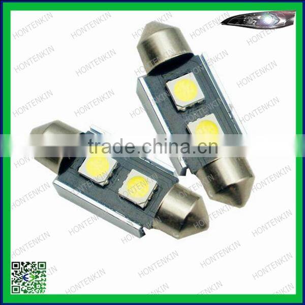 High Quality 36mm 2SMD 5050 LED C5W License Plate Light (white) metal shell festoon canbus led