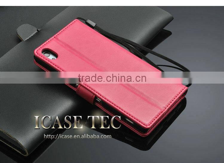 PU Leather Magnetic flip case skin cover For Sony Xperia Z4