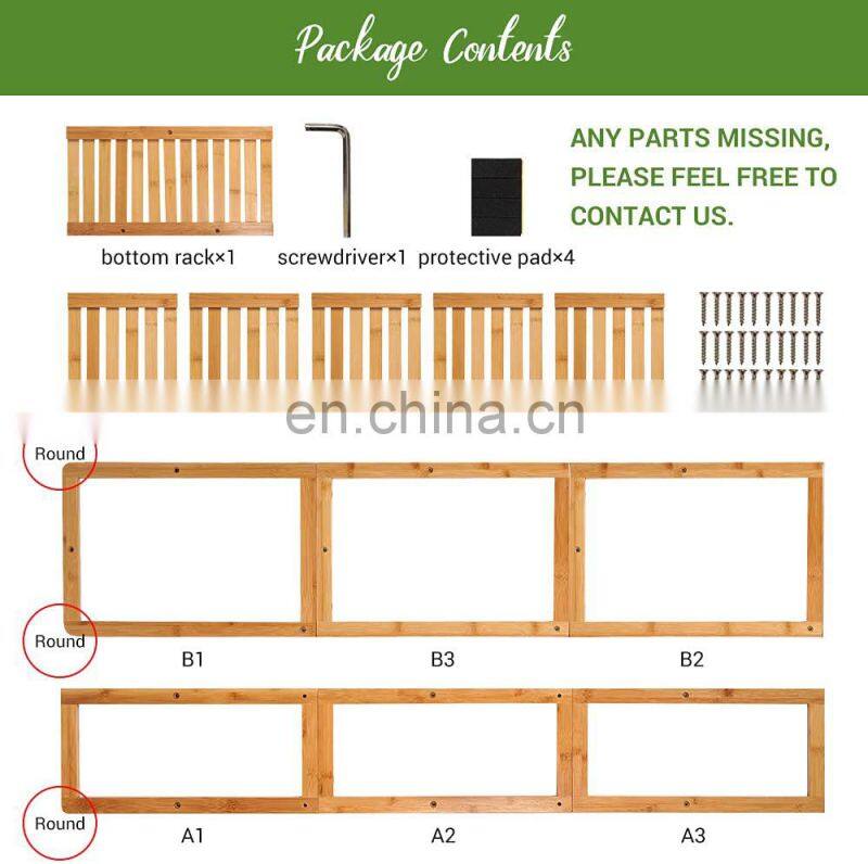 Bamboo Plant Stand Rack Indoor & Outdoor Plant Stand 6 Tier 7 Potted Multiple Flower Planter Pot Holder Shelf Rack Display