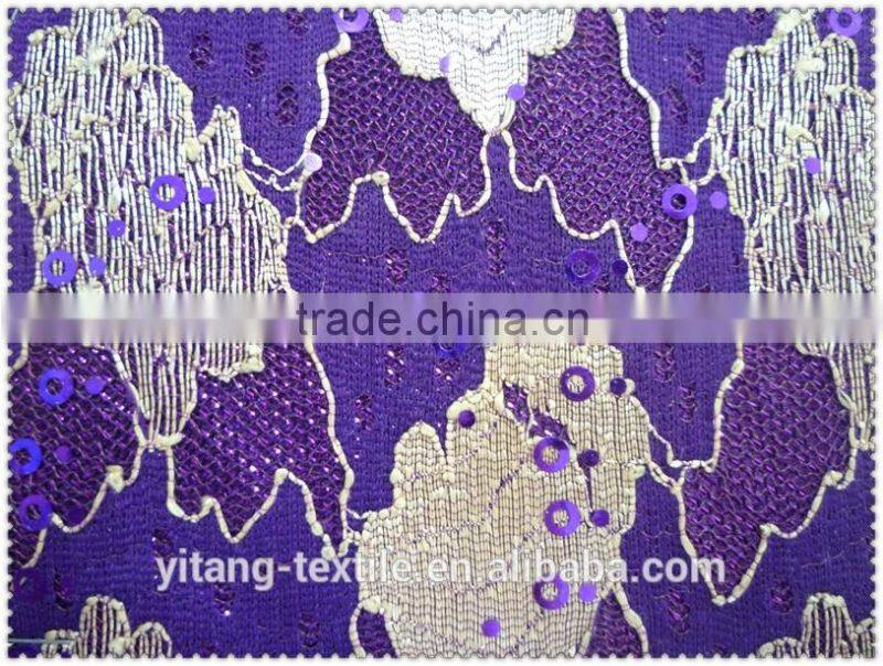 Embroidered sequin fabric lace embroidered fabric