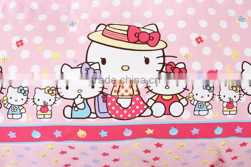 Lovely cartoon kids design cat print double size bed sheet set best selling items kids bedroom set girls set