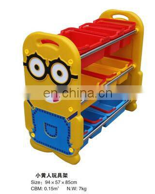 2018 little minions kids plastic toy storage shelf for hot sale