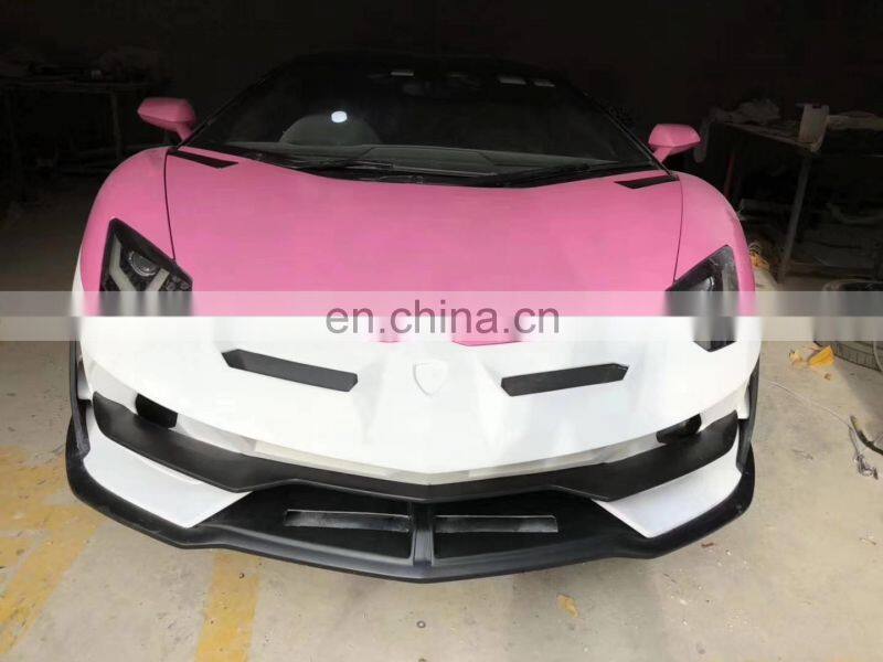 Runde SVJ Style Front Bumper Rear Bumper Rear Lip Side Skirt Fender Spoiler For Lamborghini Aventador LP700 720 750 Body Kit