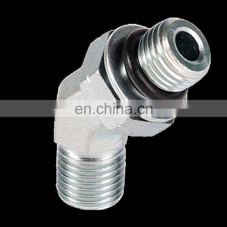 Ryco high pressure hydraulics Carbon Steel Brass Elbow Adjustable Lock Nut 45 Degree Hydraulic Adapter Fitting For Oil And Gas