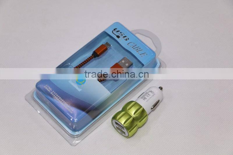 Mobile car charger manufacturer dual USB auto charger charges for smart phone android V9 V8 device