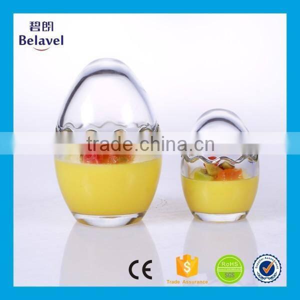 Wholesale 50ml 200ml egg shell glass pudding jar glass pudding bottle