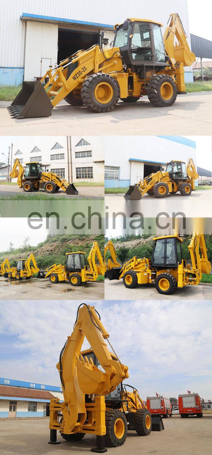 8 ton Excavator Loader 1.1 m3 bucket Capacity WZ30-25 china made Wheel Backhoe Excavating Loader Price