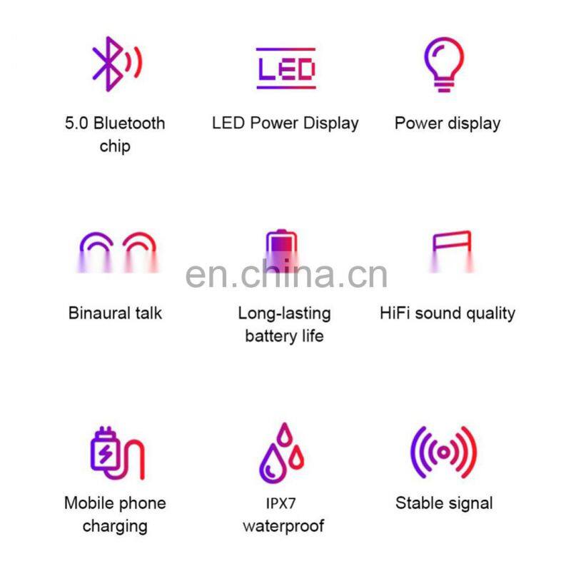 Q61 TWS ipx7 tws earphone 5.0 waterproof wireless earphone sport earbuds headset handsfree headphone