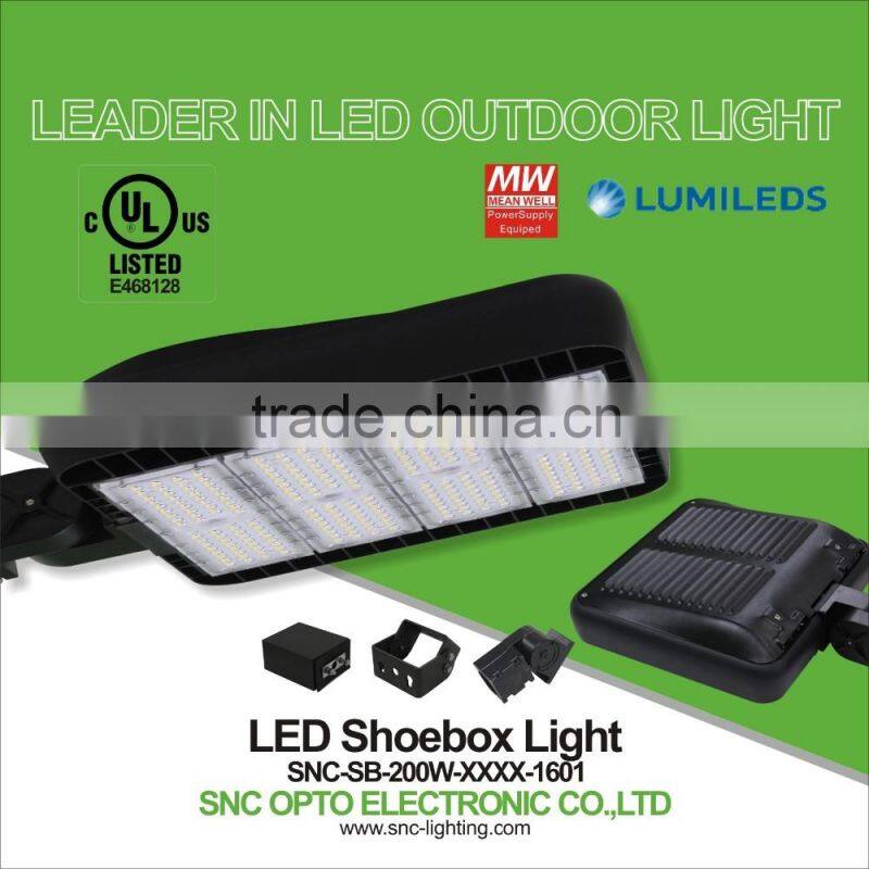 New Top Quality UL cUL Led Shoebox Light 200W for court playground stadium roadway lighting