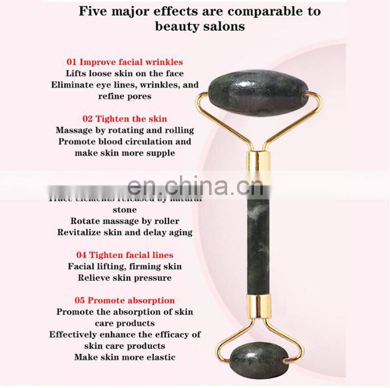 Dual Action Facial brush jade roller for massage Makeup Tools set